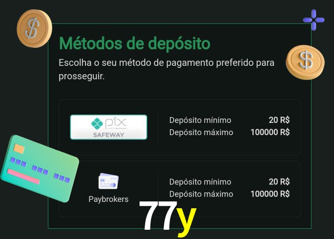 O cassino 77y oferece uma grande variedade de métodos de pagamento